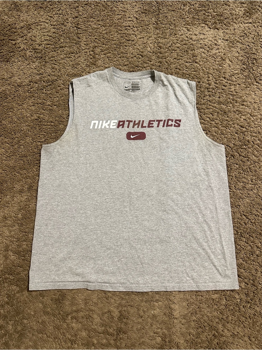 Vintage Nike athletic “triple grey” cut off shirt 00s size xl